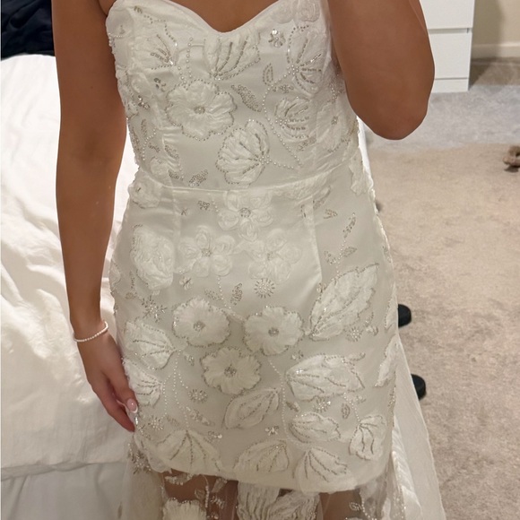 Elliatt Carol Strapless Gown White Floral Dress - Picture 2 of 5